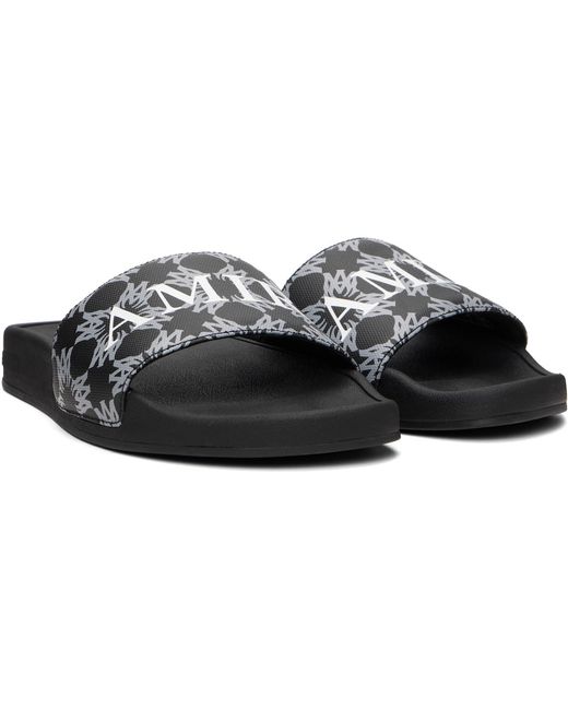 Amiri Black Ma Quad Canvas Pool Slides for men