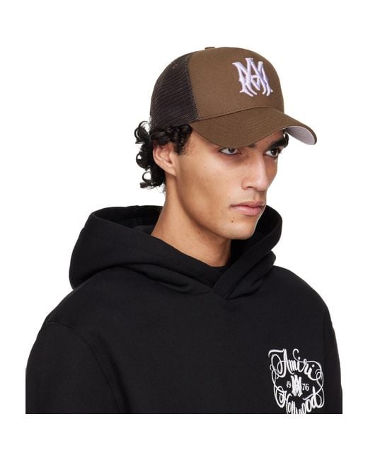 Amiri Black Ma Trucker Cap for men