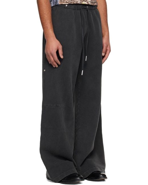 Pantalon De Survêtement Gris Lavé À Logo À Feuilles De Laurier Jean Paul Gaultier pour homme en coloris Black