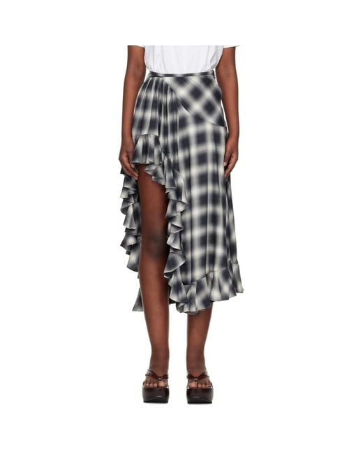 Collina Strada Black Lightweight Flannel Florist Midi Skirt