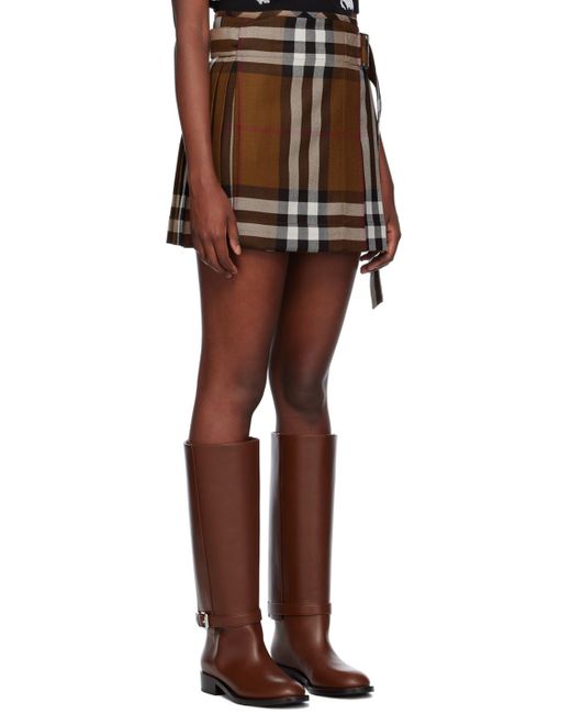 Burberry Black Brown Check Miniskirt