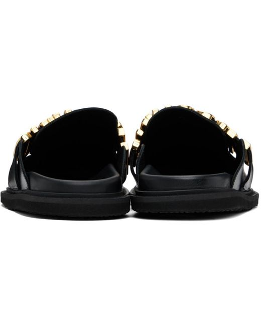 Sandales noires à ferrures à logo Moschino pour homme en coloris Black