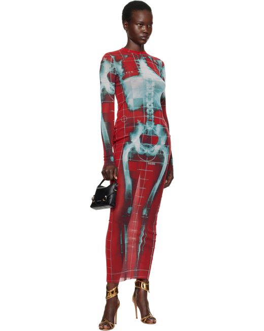Jean Paul Gaultier Ssense限定 レッド＆ブルー The Squeletor マキシワンピース Red