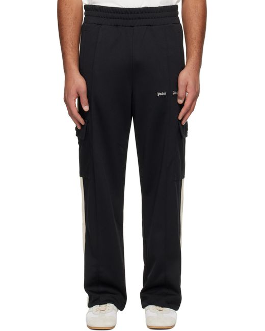 Palm Angels Black Classic Logo Cargo Track Pants for men