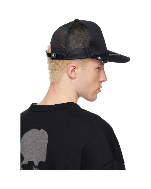 MASTERMIND WORLD Black Mw Tagged Cap for men