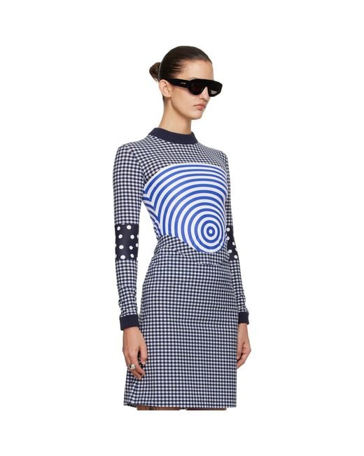 Jean Paul Gaultier Blue 'The Vichy And Target' Top
