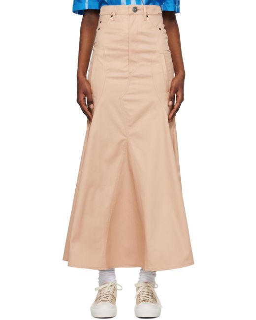 Burberry Multicolor Beige Flared Maxi Skirt