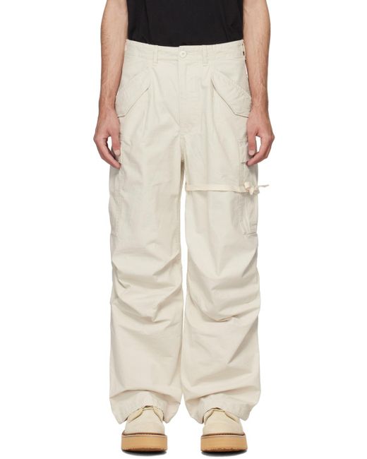 R13 Natural Off-white Mark Military Cargo Pants for men