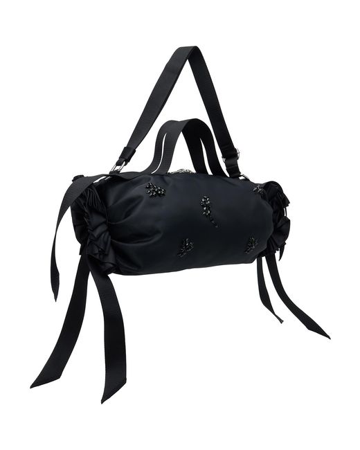 Simone Rocha Black Turbo Embellished Double Ribbon Rosette Bag