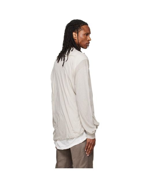 Rick Owens Gray Off- Tower Rick S Jumbo L/S T-Shirt for men