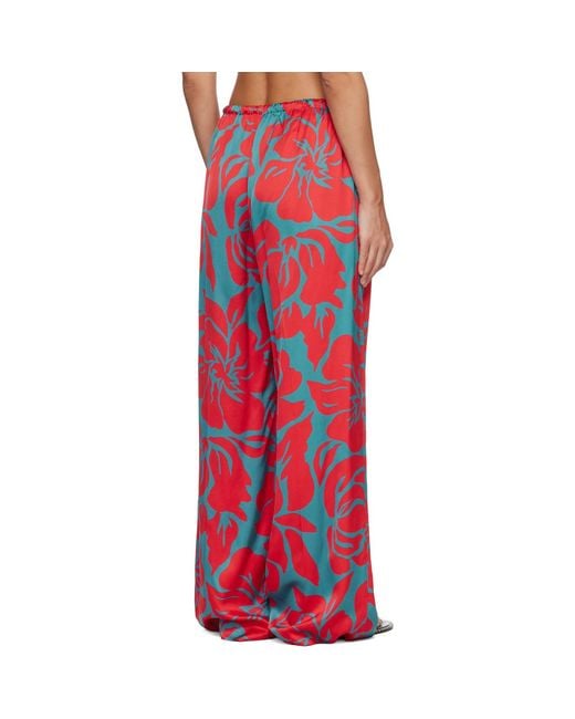 Dries Van Noten Red Elasticated Trousers