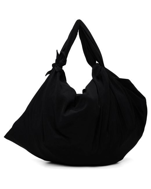 Y's Yohji Yamamoto Black Crepe De Chine Mini Furoshiki Bag