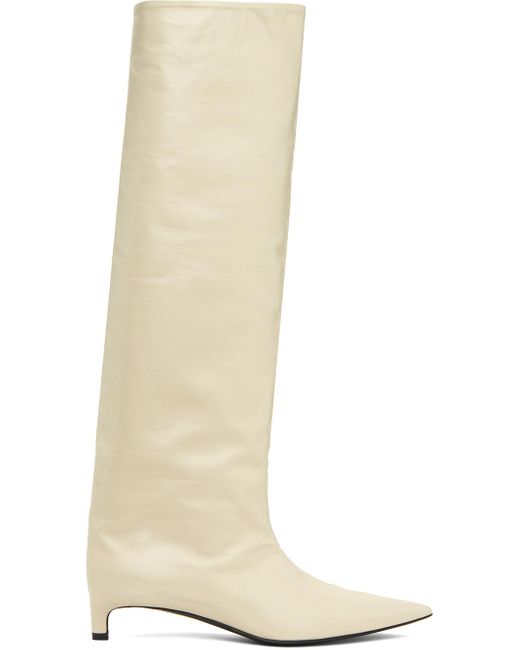 Jil Sander Natural Beige Calfskin Boots