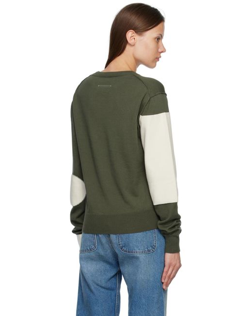MM6 by Maison Martin Margiela Black Off-white & Green Color Block Sweater