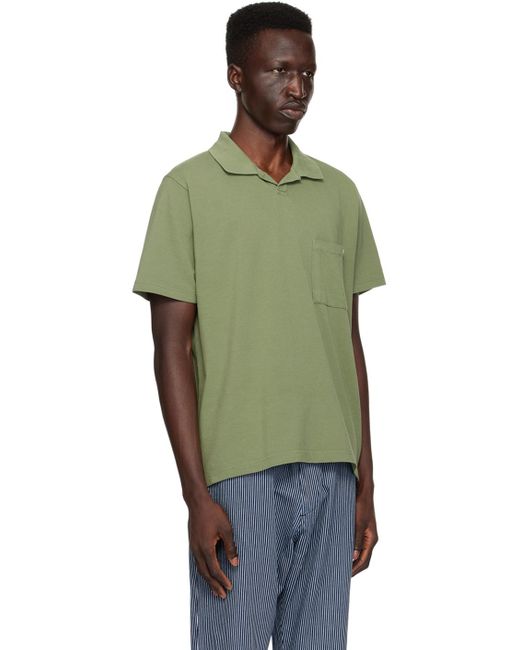 Universal Works Green Vacation Polo for men