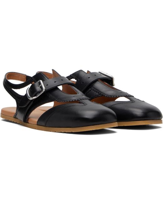 Dries Van Noten Black Leather Sandals for men