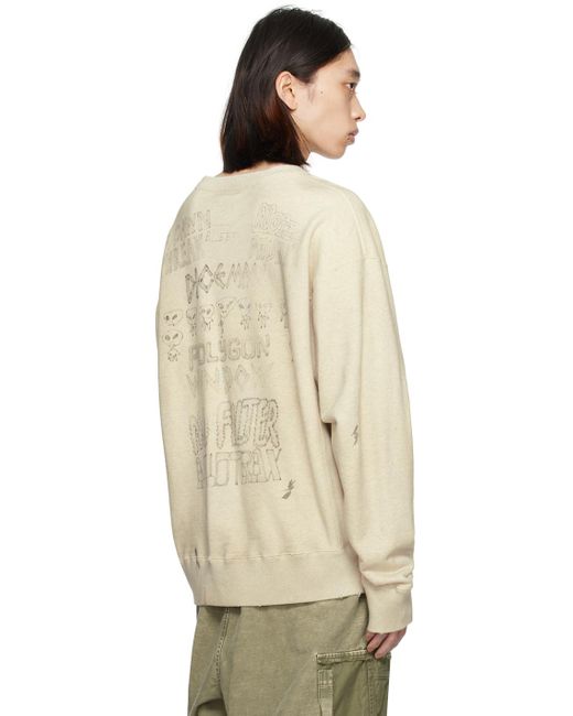 Maison Mihara Yasuhiro Natural Miharayasuhiro Off- Distressed Sweatshirt for men