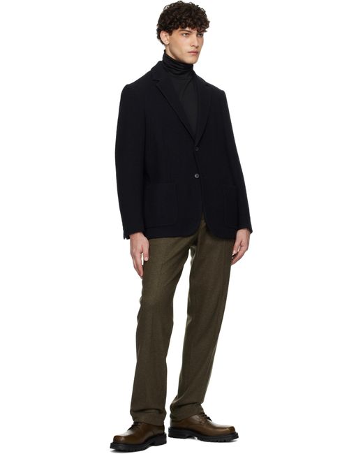 Sunspel Black Heavy Wool Blazer for men
