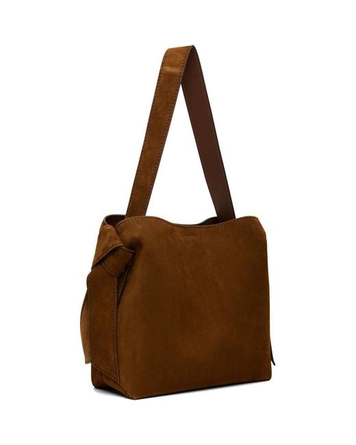Acne Brown Musubi Suede Midi Bag