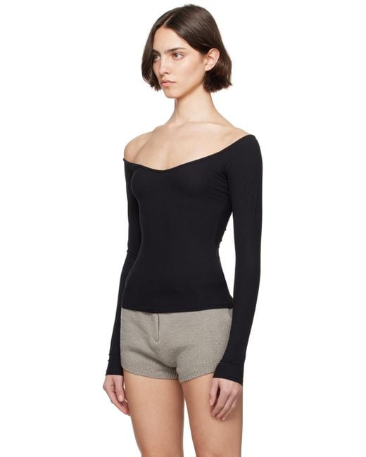Skims ブラック Soft Lounge オフショルダー トップス Black