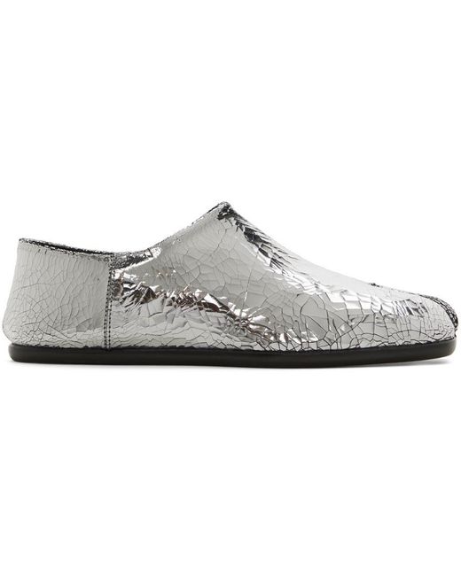 Maison Margiela Leather Silver Tabi Mirror Loafers in Metallic for Men ...