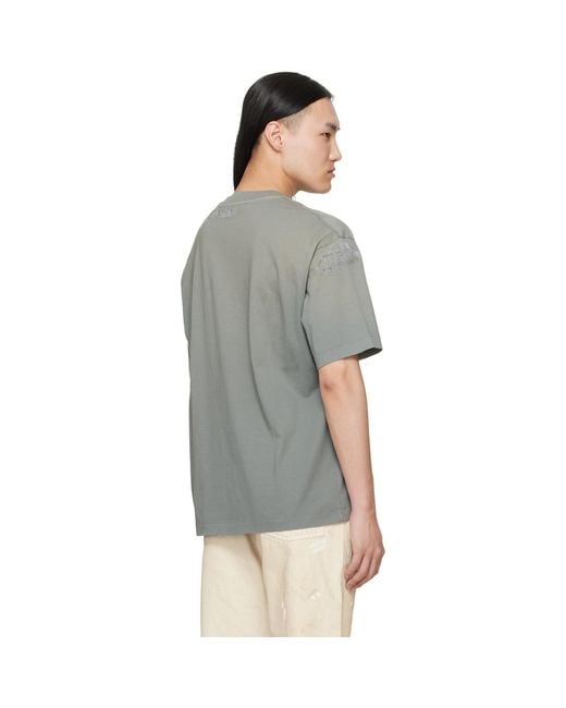 Acne Gray Mended Logo T-Shirt for men