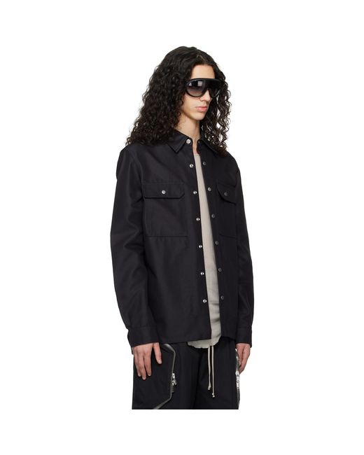 Rick Owens Black Temple Outer Shirt for men