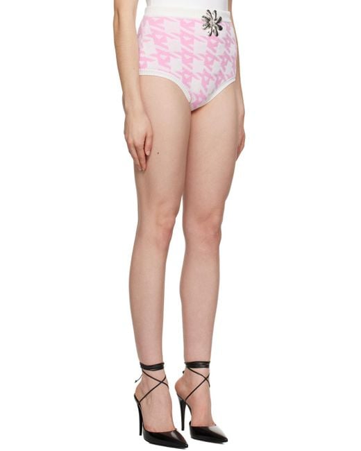 Area Multicolor Pink & Off-white Mussel Flower Hot Shorts