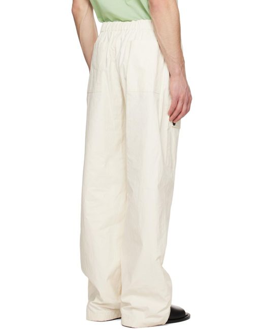 Pantalon blanc cassé à cordons coulissants Ferragamo pour homme en coloris Natural