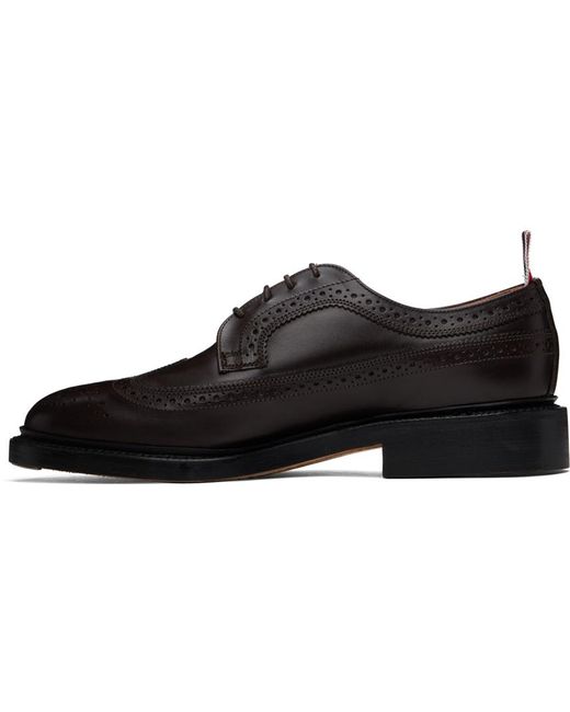 Thom Browne Black Brown Classic Longwing Calf Leather Derbys for men