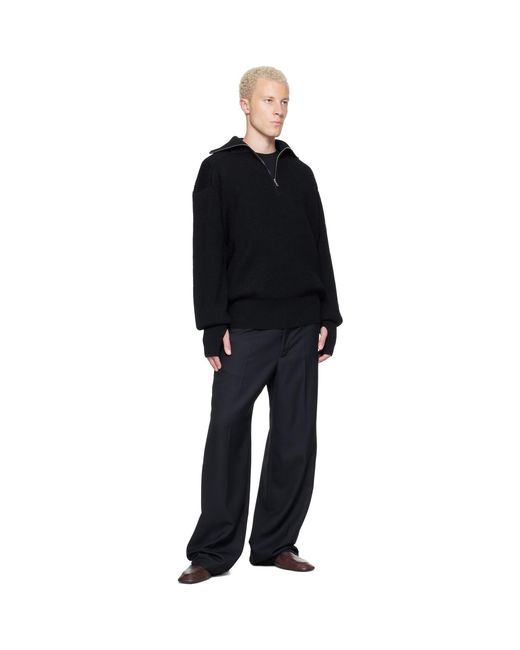 Rier Black Halfzip Utility Sweater for men