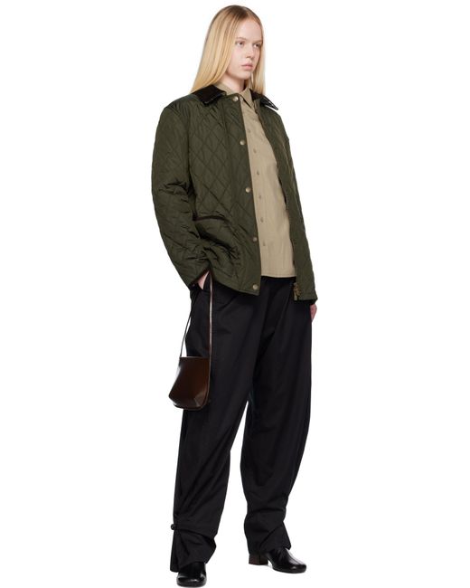 Blouson Matelassé Broadway Vert En Nylon Burberry en coloris Black