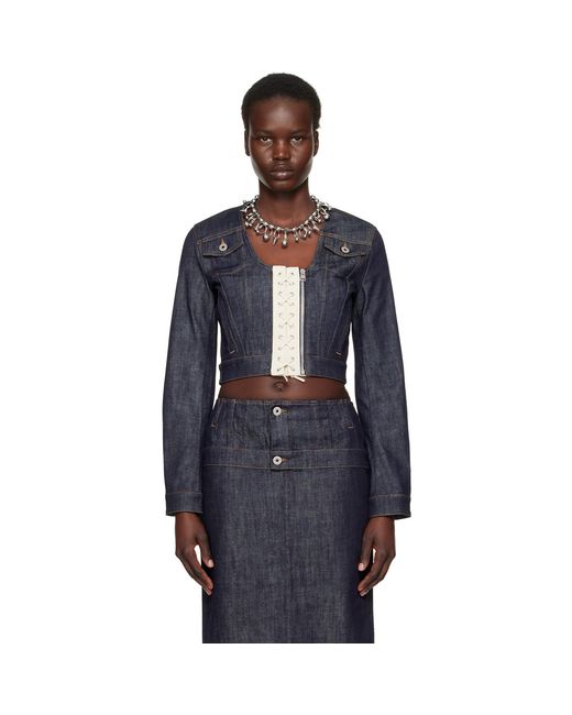 Jean Paul Gaultier Blue 'The Contrasting Lace-Up' Denim Jacket