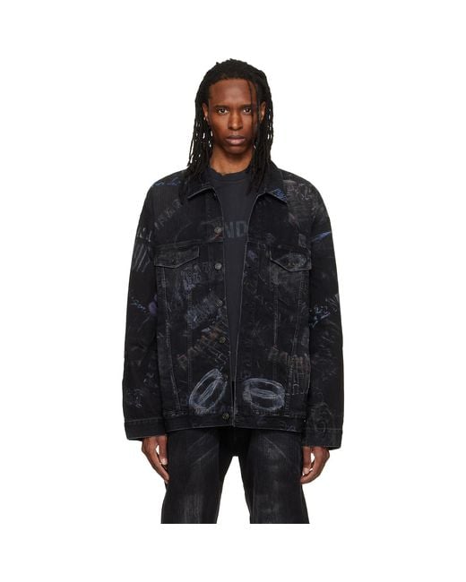 Balenciaga Black Oversized Denim Jacket for men