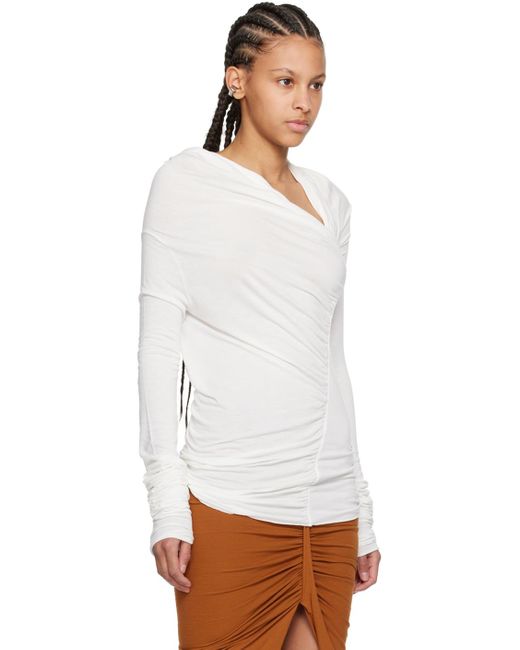 Rick Owens Off- Elise Long Sleeve T-Shirt in White | Lyst