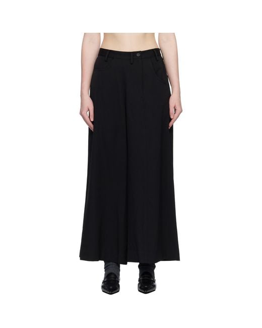 Yohji Yamamoto Black Gabardine Asymmetry baggy Trousers