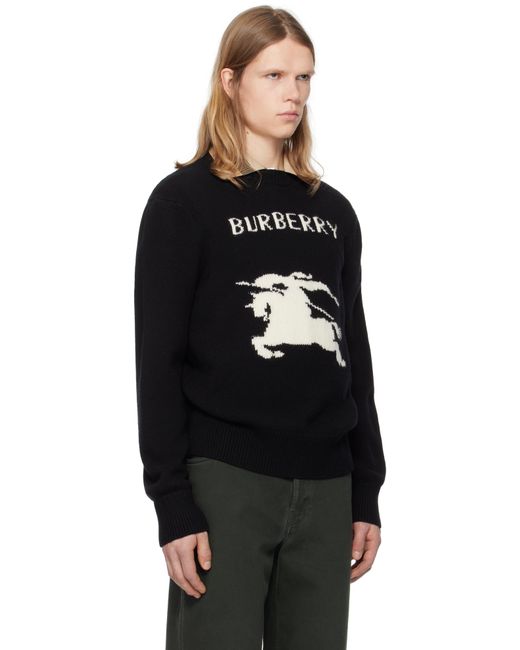Burberry Black Ekd Wool Cashmere Sweater for men
