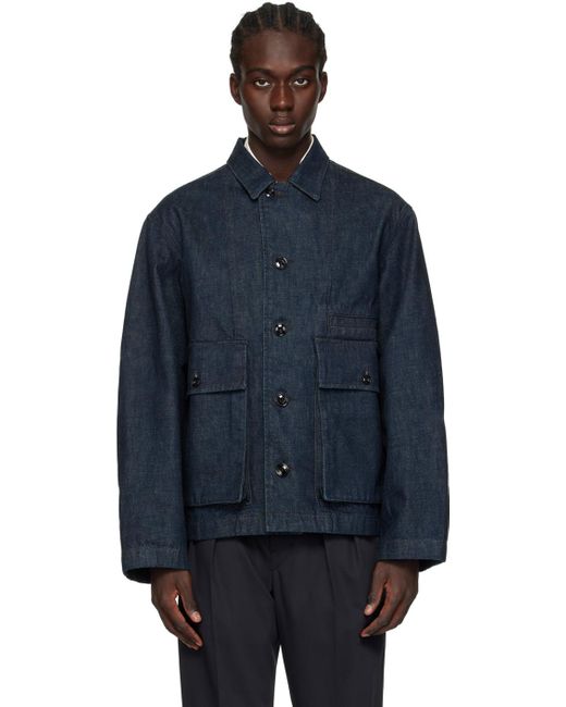 Lemaire Blue Indigo Boxy Denim Jacket for men