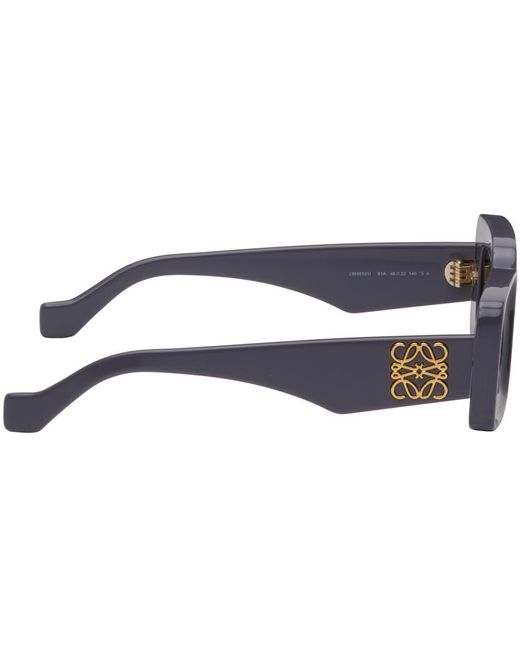 Loewe Black Purple Rectangular Sunglasses for men