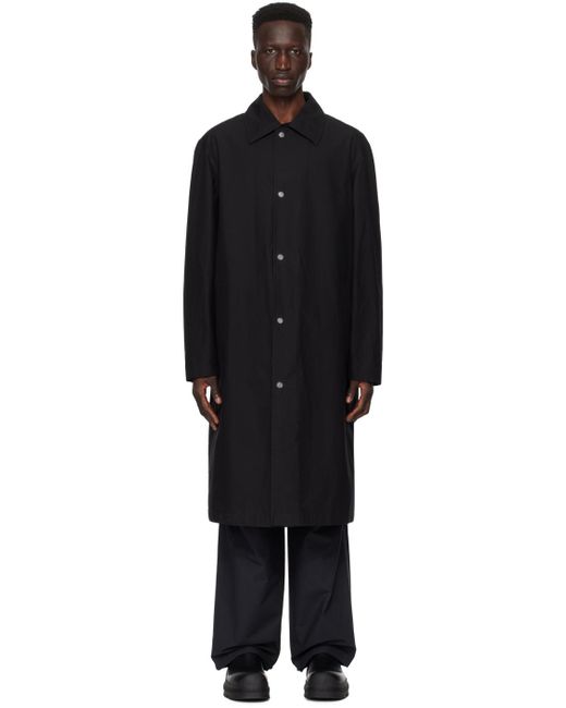 Manteau noir à logo imprimé Jil Sander pour homme en coloris Black