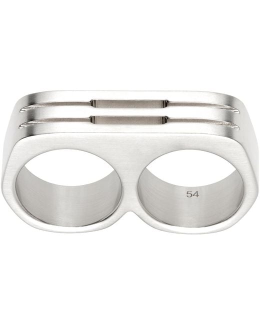 Rick Owens White Porterville Double Grill Ring for men