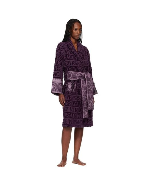 Versace Purple 'I Heart Baroque' Bathrobe