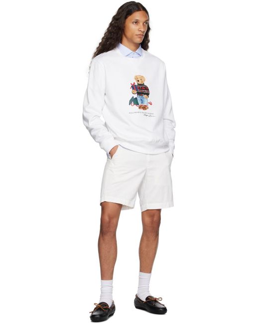 Polo Ralph Lauren White Polo Bear Sweatshirt for men