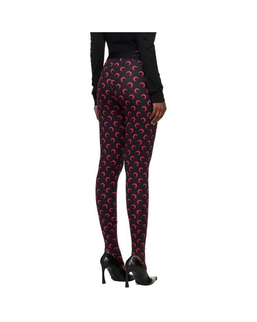 MARINE SERRE Black Moon Printed Jersey Leggings
