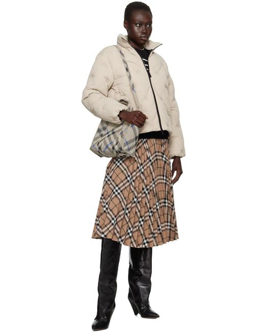 Blouson Matelassé En Nylon Rembourré En Duvet À Logos Ekd Burberry en coloris Natural