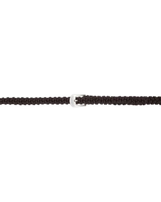 メンズ mfpen ブラウン ハンドブレイド レザーベルト Black