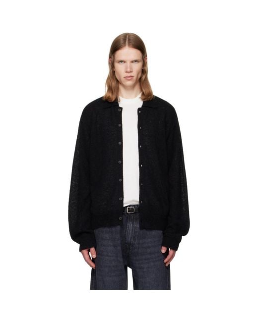Our Legacy Black Evening Polo Cardigan for men