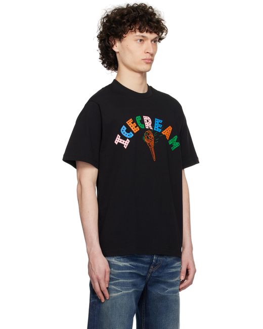 メンズ ICECREAM ブラック Cone' Tシャツ Black