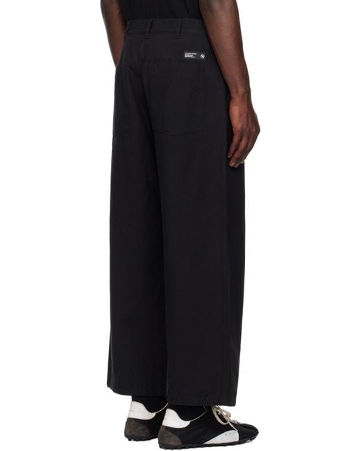 Neighborhood Black Wide Baker Trousers for men
