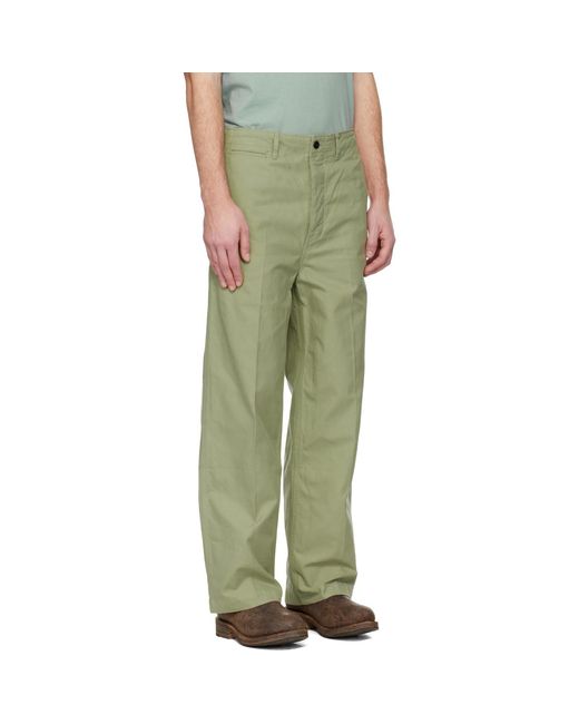 Visvim Green Ex Wide Chino Trousers for men